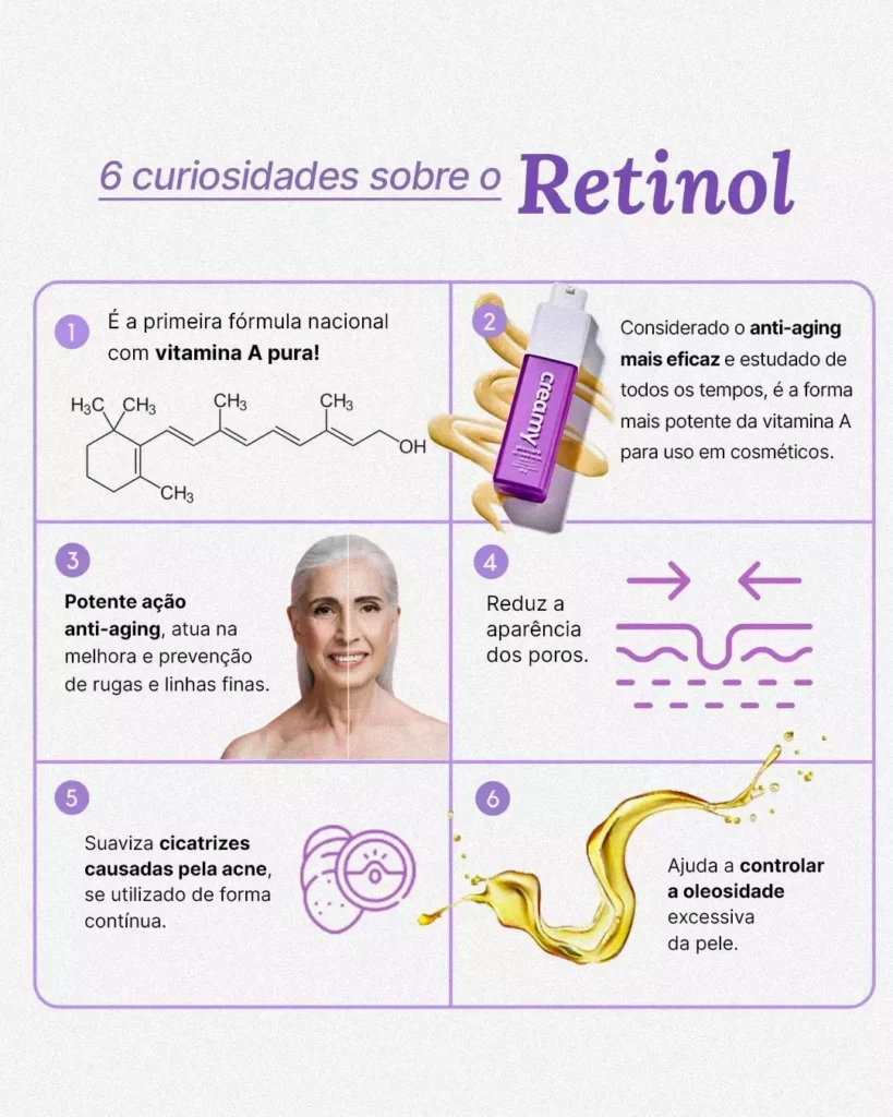 Retinol: com ativos hidratantes, calmantes e antioxidantes - CREAMY